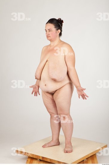 Whole Body Back Woman Nude Overweight Studio photo references