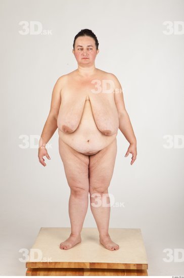 Whole Body Back Woman Nude Overweight Studio photo references