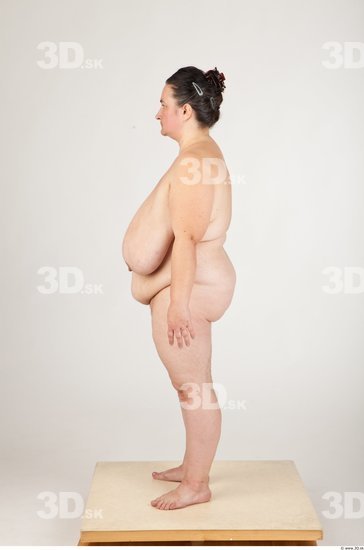 Whole Body Back Woman Nude Overweight Studio photo references