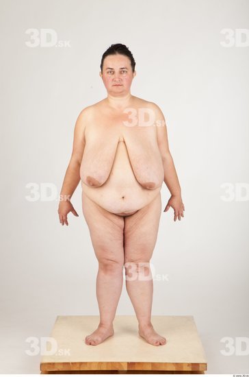 Whole Body Back Woman Nude Overweight Studio photo references