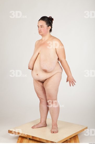 Whole Body Back Woman Nude Overweight Studio photo references