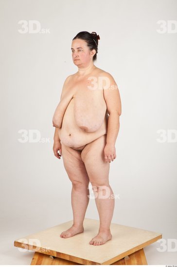 Whole Body Back Woman Nude Overweight Studio photo references