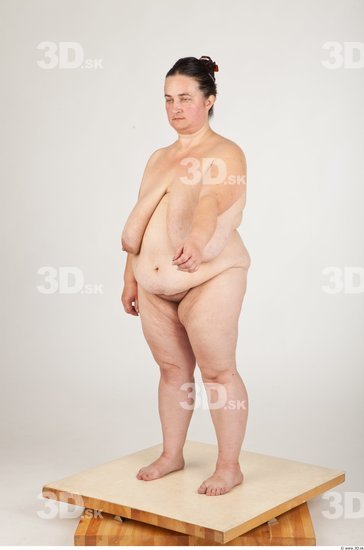 Whole Body Back Woman Nude Overweight Studio photo references