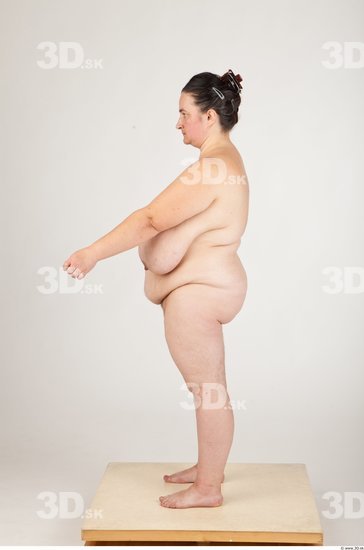 Whole Body Back Woman Nude Overweight Studio photo references