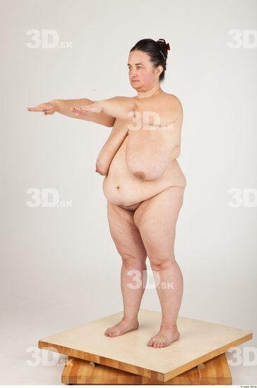 Whole Body Back Woman Nude Overweight Studio photo references