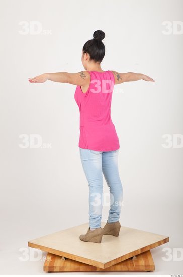 Whole Body Woman T poses Asian Casual Slim Studio photo references