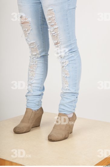 Calf Woman Asian Casual Jeans Slim Studio photo references