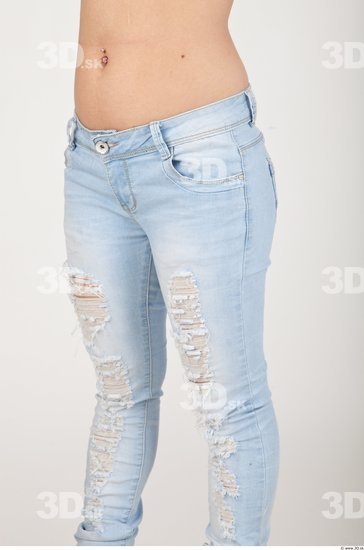 Thigh Woman Asian Casual Jeans Slim Studio photo references