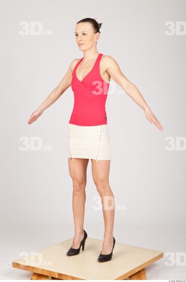 Whole Body Woman White Casual Slim Studio photo references