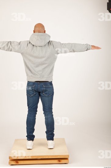 Whole Body Man Animation references T poses Casual Bald Studio photo references