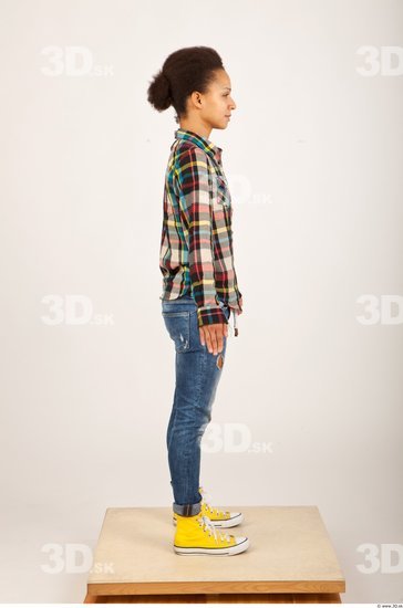 Woman Casual Shirt Jeans Studio photo references