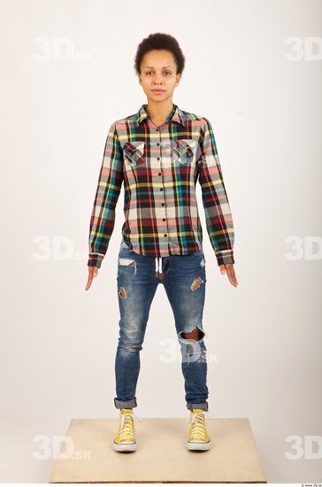 Woman Casual Shirt Jeans Studio photo references