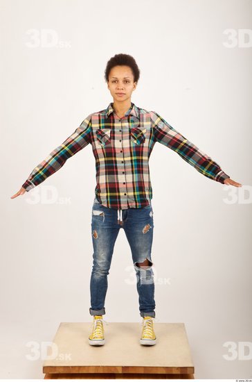 Woman Casual Shirt Jeans Studio photo references