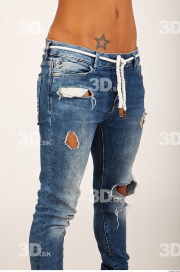 Thigh Calf Leg Woman Casual Jeans Studio photo references