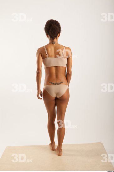 Man Woman Black Hairy Underwear Slim Walking Studio photo references