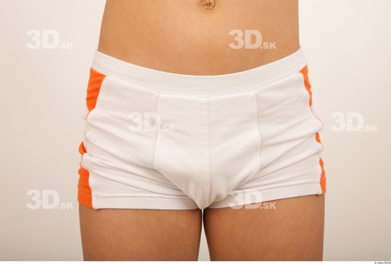 Hips Man White Shorts Studio photo references