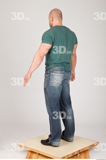 Whole Body Man White Casual Muscular Street photo references