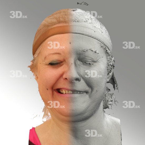 Head Emotions Woman White Average 3D Scans