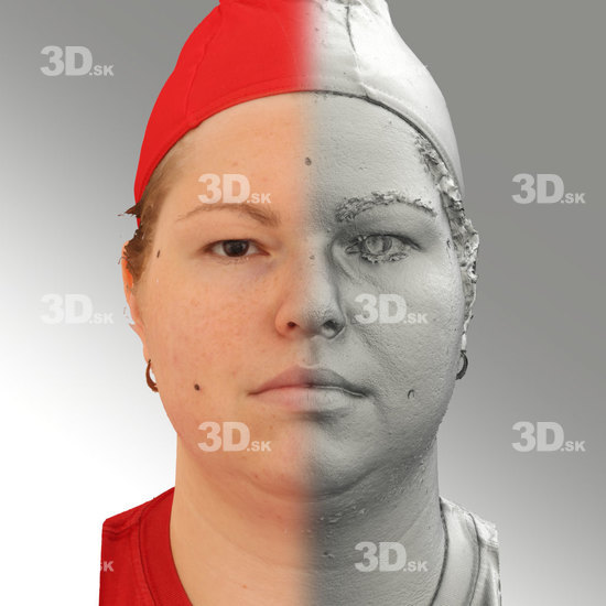 Head Emotions Woman White Overweight 3D Phonemes And Emotions