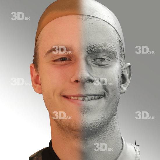 Head Emotions Man White Slim 3D Phonemes And Emotions