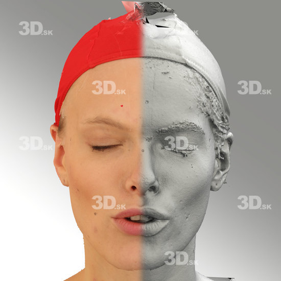 Head Phonemes Woman White Average 3D Phonemes And Emotions