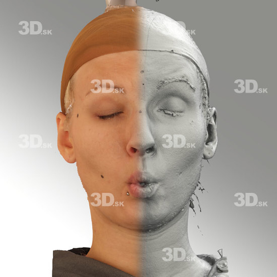 Head Phonemes Woman White Average 3D Phonemes And Emotions