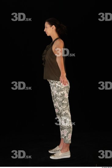 Woman Casual Shoes Shirt Pants Slim Studio photo references