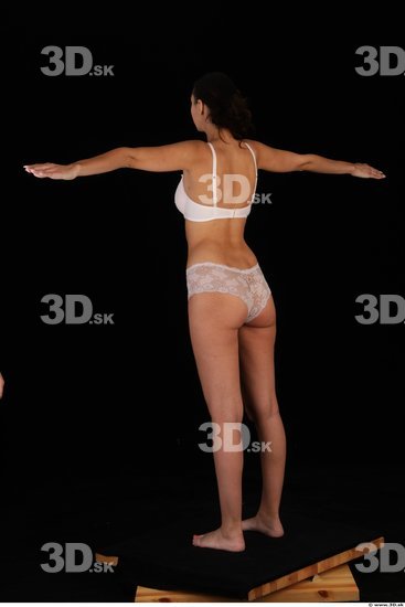 Woman T poses Underwear Slim Studio photo references