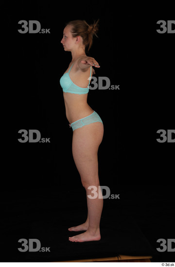 Whole Body Woman T poses Underwear Slim Studio photo references