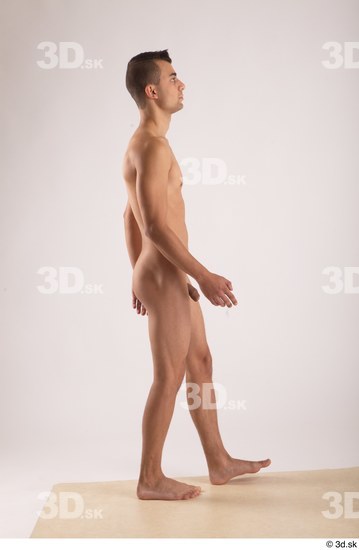 Whole Body Man White Nude Slim Walking Studio photo references