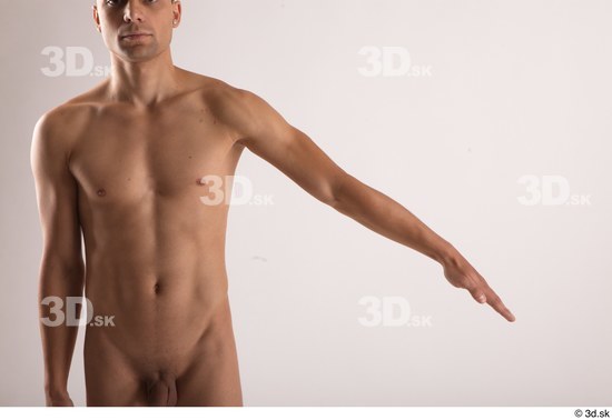 Arm Man White Nude Slim Studio photo references