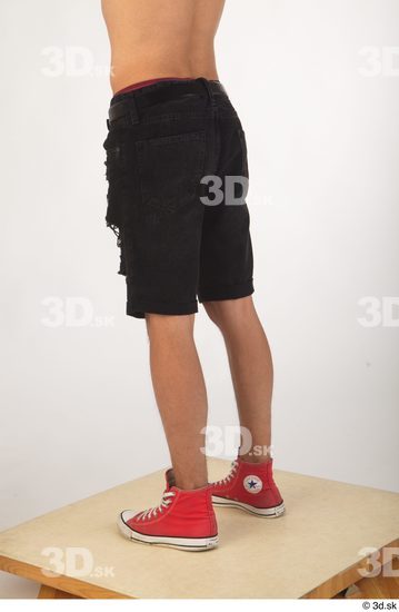 Leg Man White Shoes Shorts Slim Studio photo references