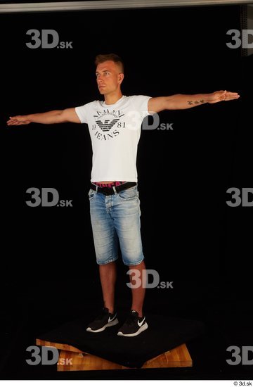 Whole Body Man T poses White Casual Slim
