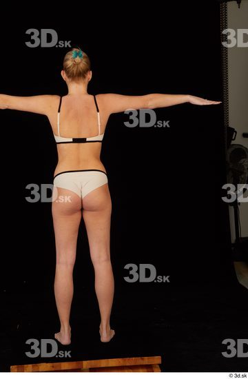 Whole Body Woman White Underwear Slim Standing Studio photo references