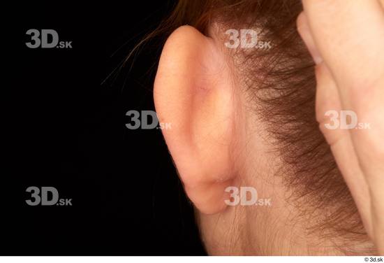 Ear Woman White Slim Studio photo references