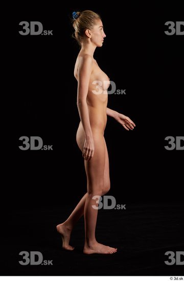 Whole Body Woman White Nude Slim Walking Studio photo references