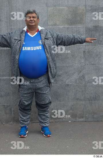 Whole Body Man T poses White Casual Overweight Standing Street photo references