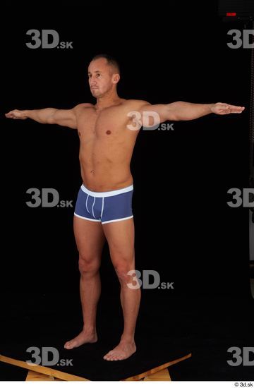 Whole Body Man White Underwear Athletic Standing Studio photo references