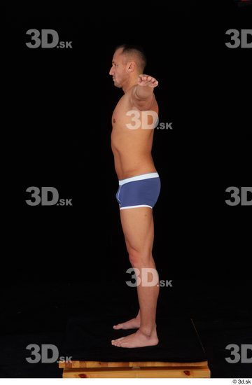 Whole Body Man White Underwear Athletic Standing Studio photo references