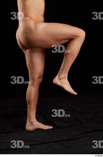 Leg Man White Nude Muscular Studio photo references