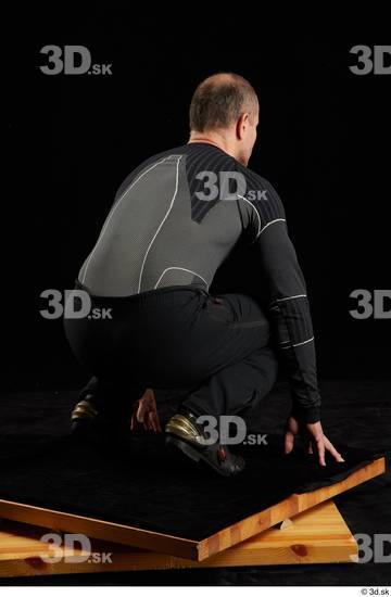 Whole Body Man White Underwear Muscular Kneeling Studio photo references