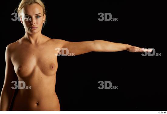 Arm Woman White Nude Slim Studio photo references