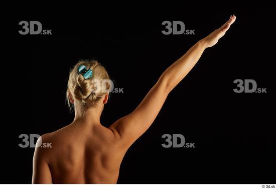 Arm Back Woman White Nude Slim Studio photo references