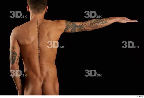 Arm Back Man White Tattoo Nude Athletic Studio photo references