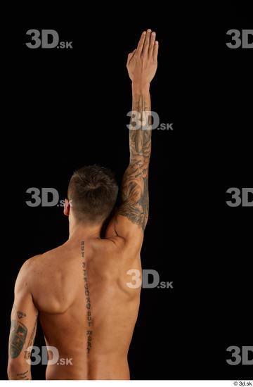 Arm Back Man White Tattoo Nude Athletic Studio photo references