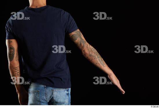 Arm Back Man White Shirt Athletic Studio photo references