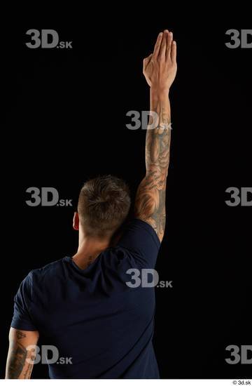 Arm Back Man White Shirt Athletic Studio photo references