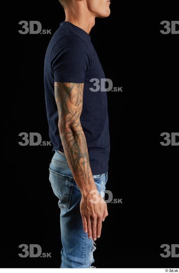 Arm Man White Shirt Athletic Studio photo references