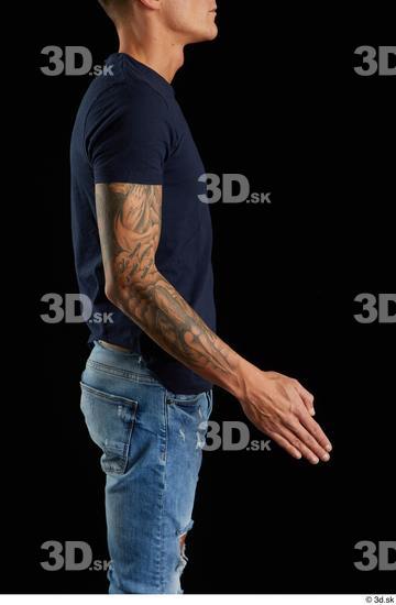 Arm Man White Shirt Athletic Studio photo references