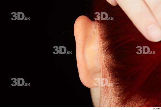 Ear Woman White Slim Studio photo references